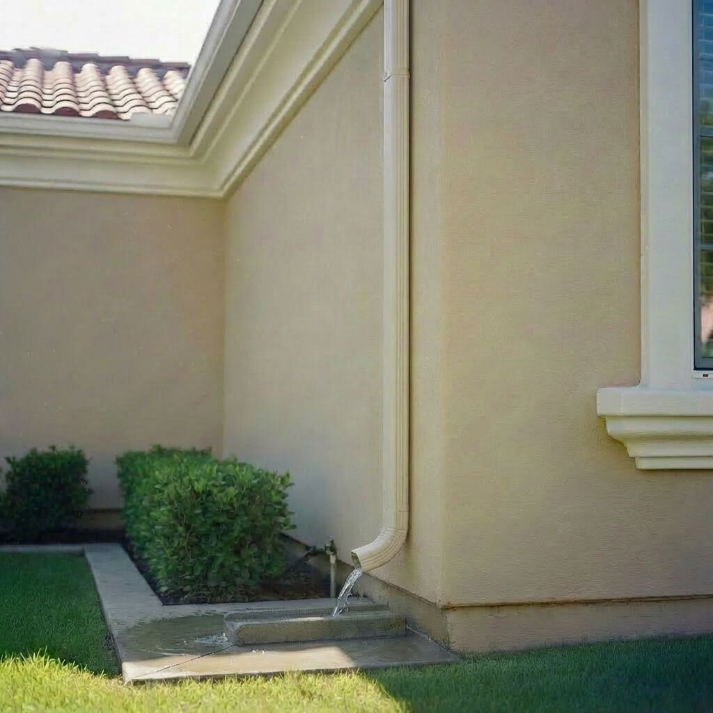 Downspout before and after clearing